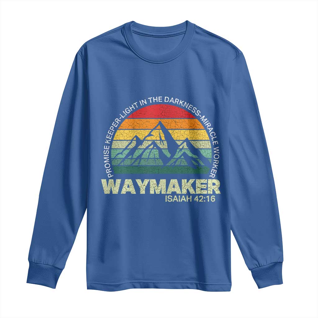 Christian Faith Long Sleeve Shirt Waymaker Promise Keeper Miracle Worker Retro Vintage TS02