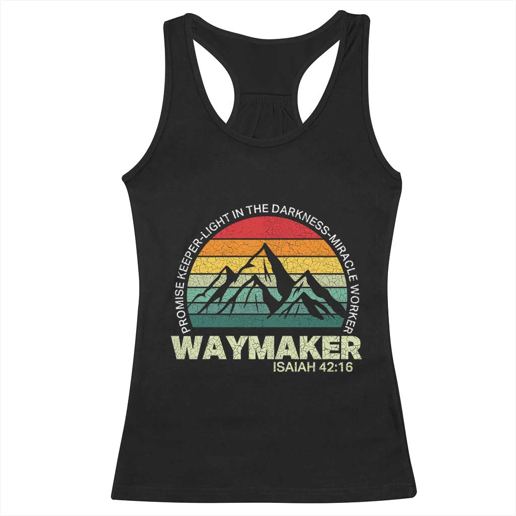 Christian Faith Racerback Tank Top Waymaker Promise Keeper Miracle Worker Retro Vintage TS02