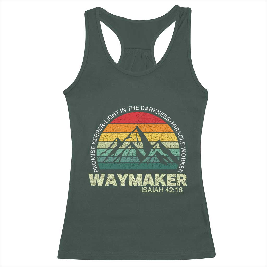 Christian Faith Racerback Tank Top Waymaker Promise Keeper Miracle Worker Retro Vintage TS02