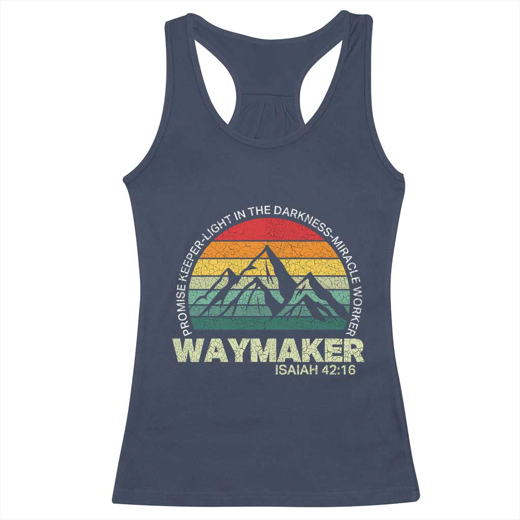 Christian Faith Racerback Tank Top Waymaker Promise Keeper Miracle Worker Retro Vintage TS02