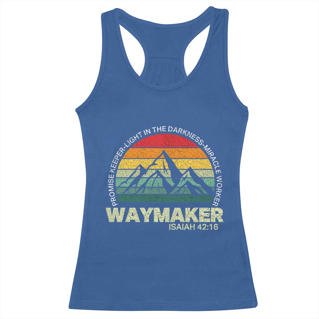 Christian Faith Racerback Tank Top Waymaker Promise Keeper Miracle Worker Retro Vintage TS02