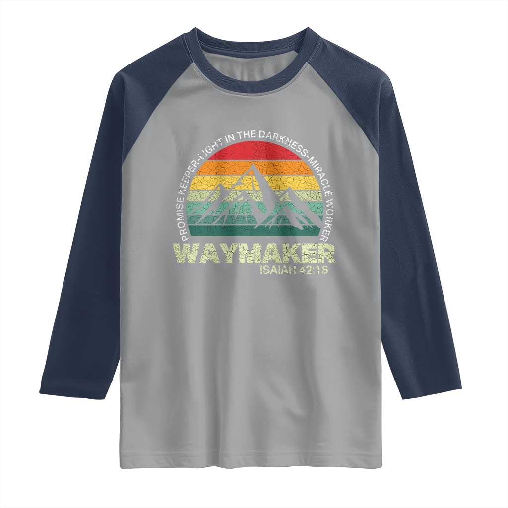 Christian Faith Raglan Shirt Waymaker Promise Keeper Miracle Worker Retro Vintage TS02