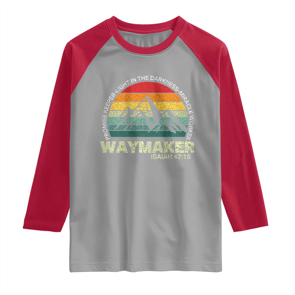 Christian Faith Raglan Shirt Waymaker Promise Keeper Miracle Worker Retro Vintage TS02