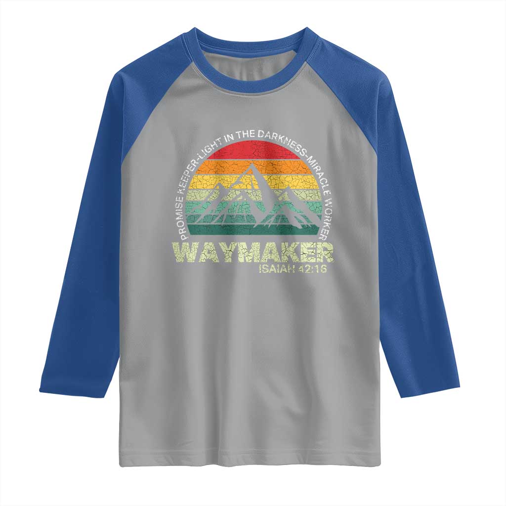 Christian Faith Raglan Shirt Waymaker Promise Keeper Miracle Worker Retro Vintage TS02