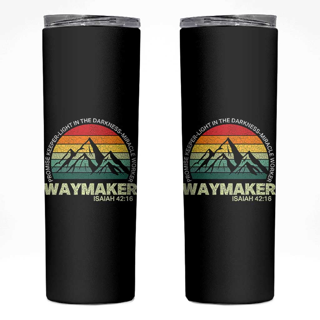 Christian Faith Skinny Tumbler Waymaker Promise Keeper Miracle Worker Retro Vintage TS02