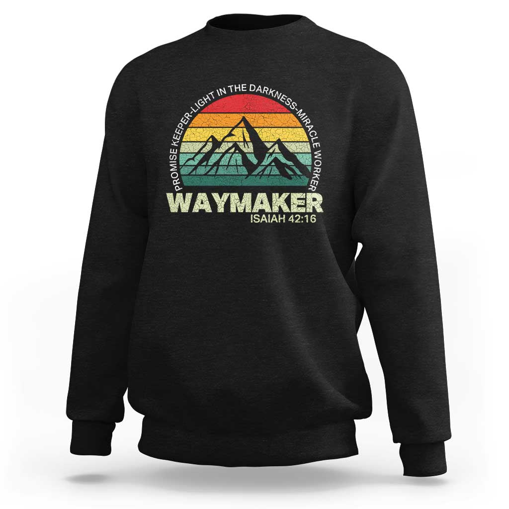 Christian Faith Sweatshirt Waymaker Promise Keeper Miracle Worker Retro Vintage TS02
