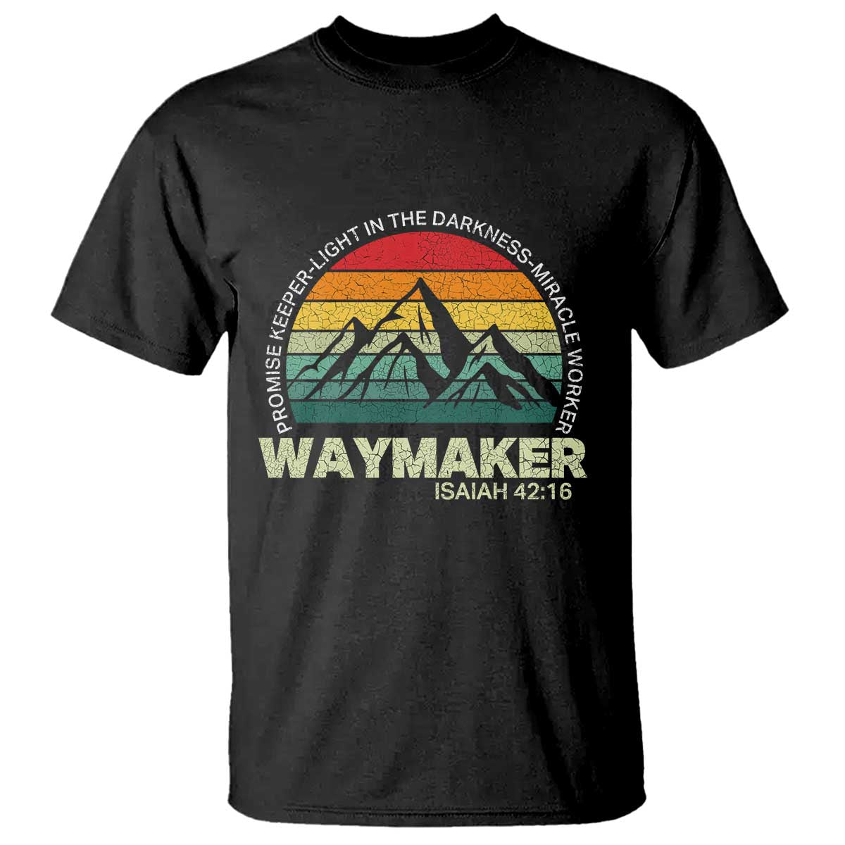 Christian Faith T Shirt Waymaker Promise Keeper Miracle Worker Retro Vintage TS02