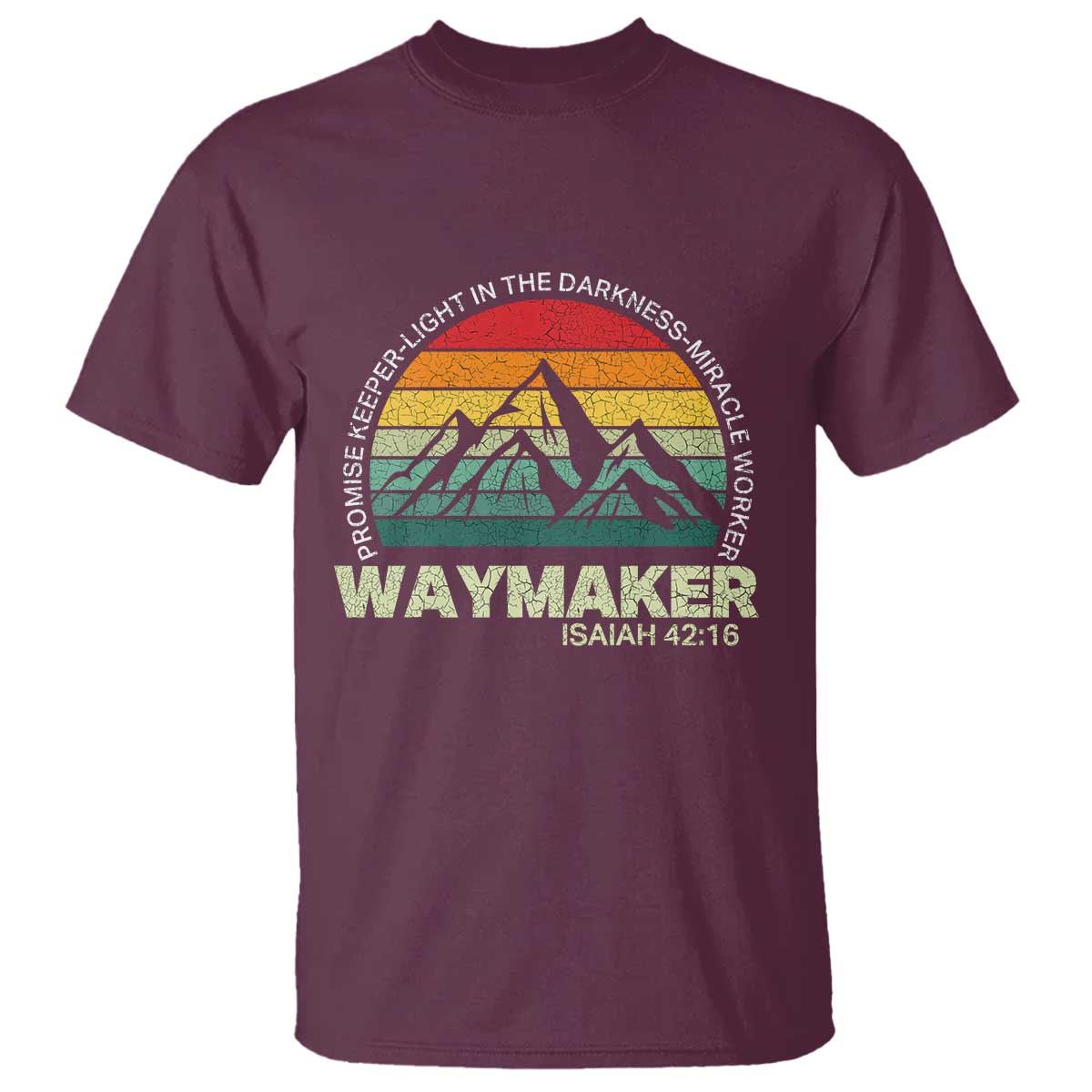 Christian Faith T Shirt Waymaker Promise Keeper Miracle Worker Retro Vintage TS02