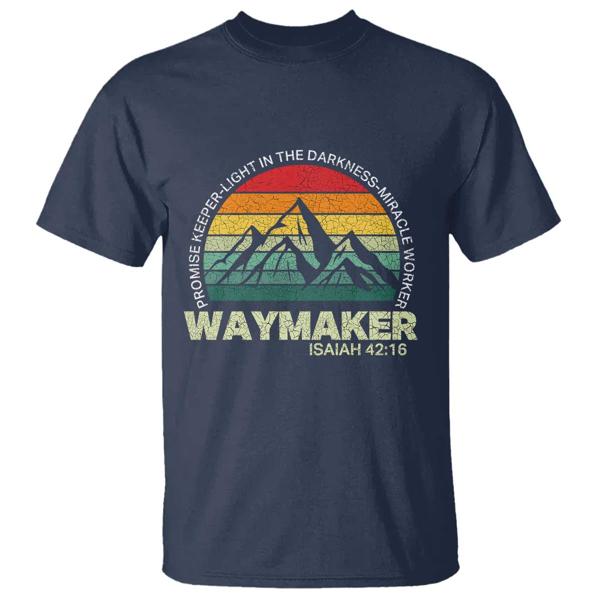 Christian Faith T Shirt Waymaker Promise Keeper Miracle Worker Retro Vintage TS02