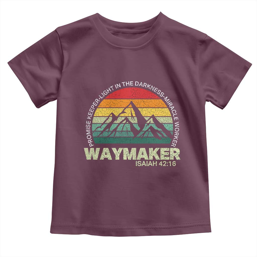 Christian Faith Toddler T Shirt Waymaker Promise Keeper Miracle Worker Retro Vintage TS02