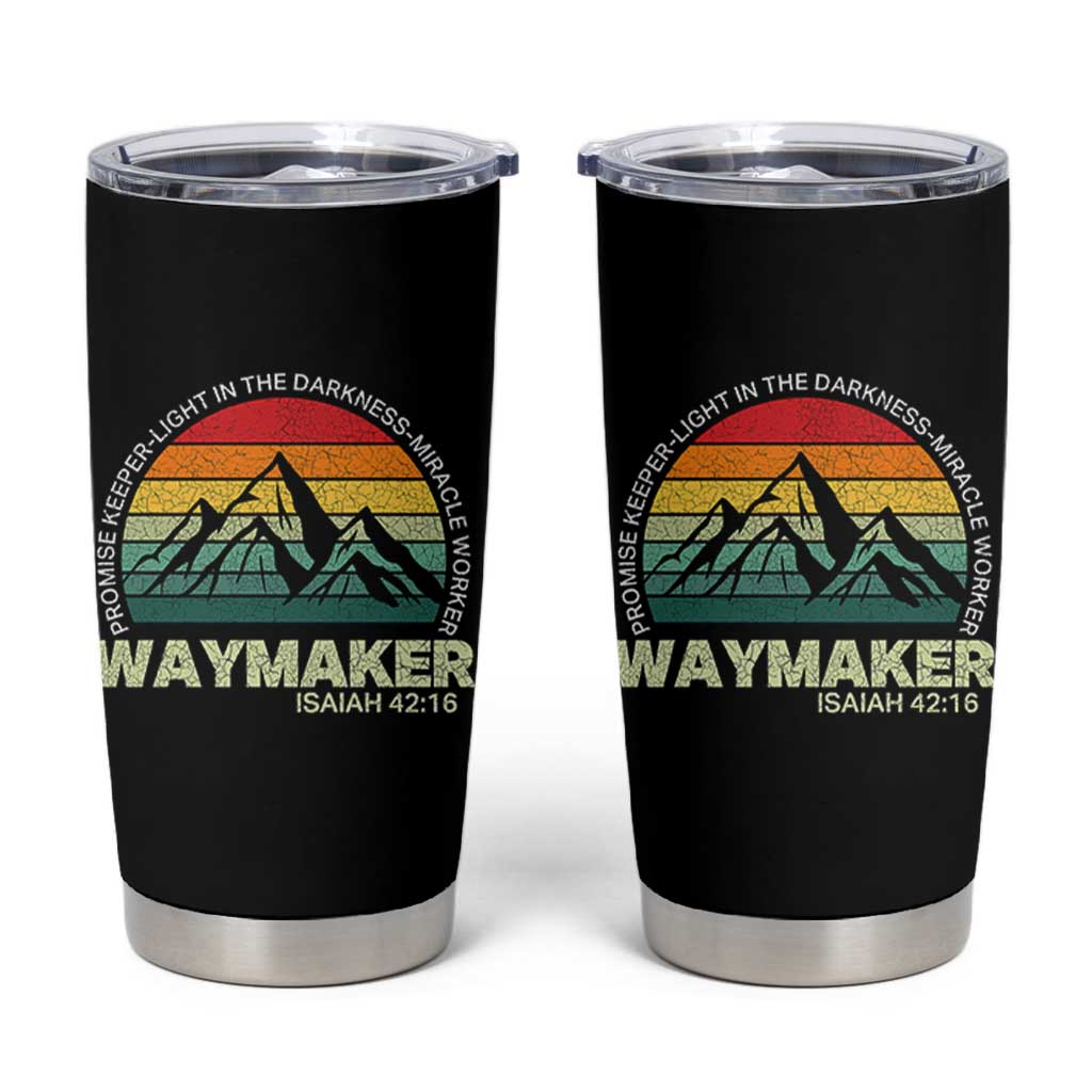 Christian Faith Tumbler Cup Waymaker Promise Keeper Miracle Worker Retro Vintage TS02