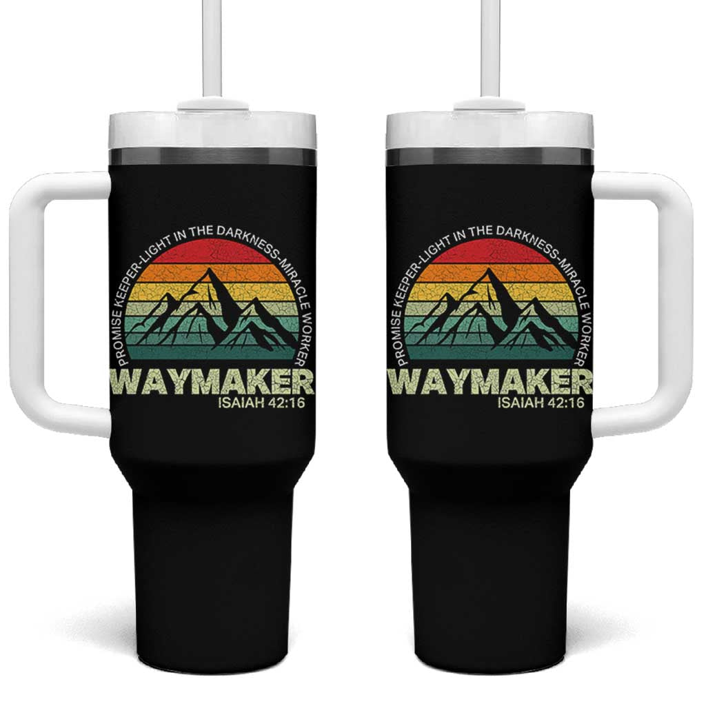 Christian Faith Tumbler With Handle Waymaker Promise Keeper Miracle Worker Retro Vintage TS02
