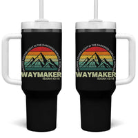 Christian Faith Tumbler With Handle Waymaker Promise Keeper Miracle Worker Retro Vintage TS02