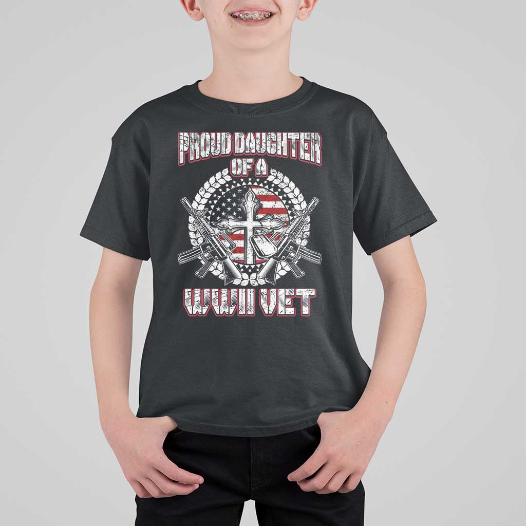 Proud Daughter Of A WWII Vet T Shirt For Kid World War 2 Veteran WW2