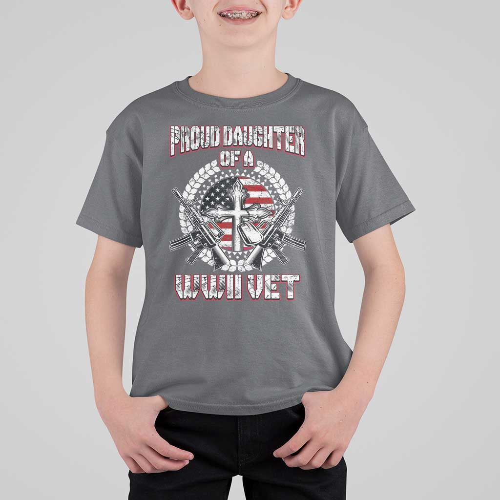 Proud Daughter Of A WWII Vet T Shirt For Kid World War 2 Veteran WW2
