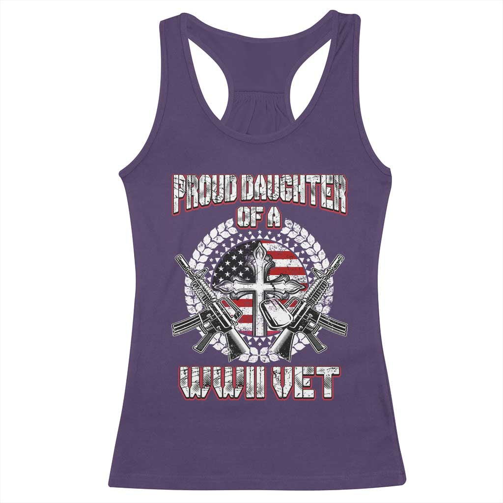 Proud Daughter Of A WWII Vet Racerback Tank Top World War 2 Veteran WW2