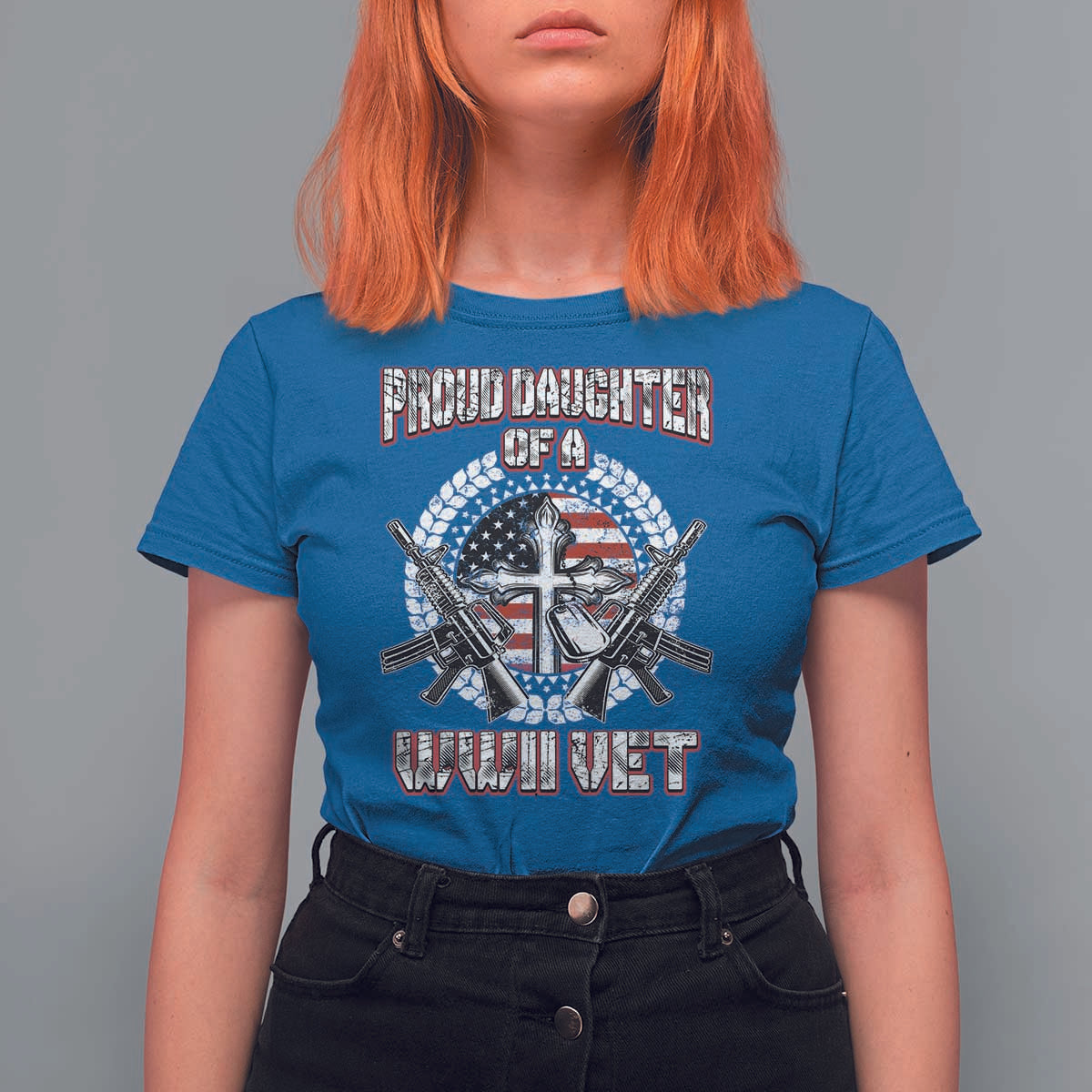 Proud Daughter Of A WWII Vet T Shirt For Women World War 2 Veteran WW2