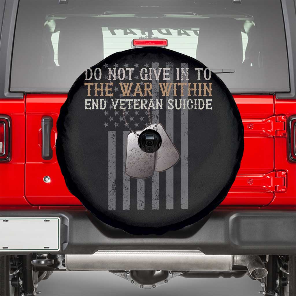 Veteran Suicide Awareness Spare Tire Cover Do Not Give In To The War Within Patriotic US Flag