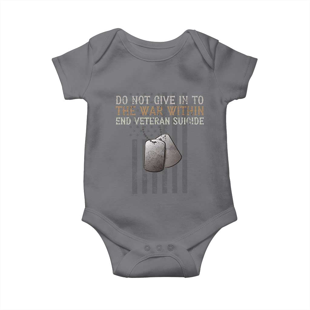 Veteran Suicide Awareness Baby Onesie Do Not Give In To The War Within Patriotic US Flag