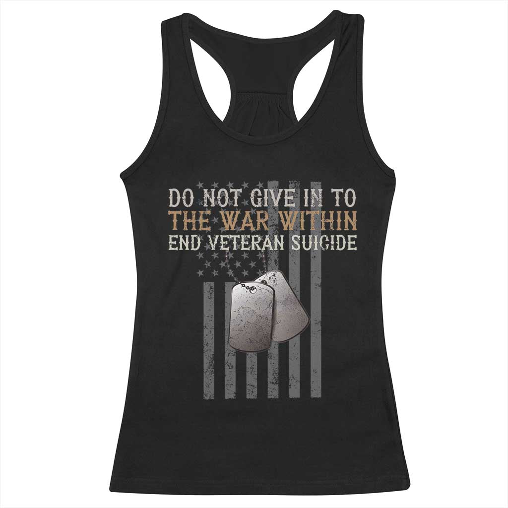Veteran Suicide Awareness Racerback Tank Top Do Not Give In To The War Within Patriotic US Flag