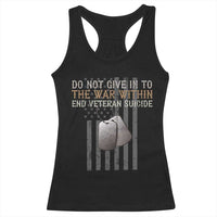 Veteran Suicide Awareness Racerback Tank Top Do Not Give In To The War Within Patriotic US Flag