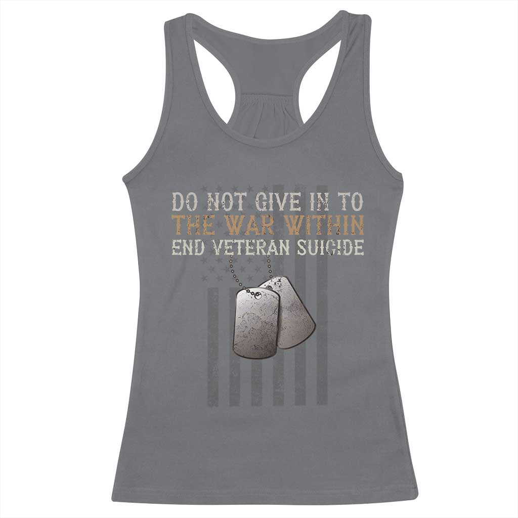 Veteran Suicide Awareness Racerback Tank Top Do Not Give In To The War Within Patriotic US Flag