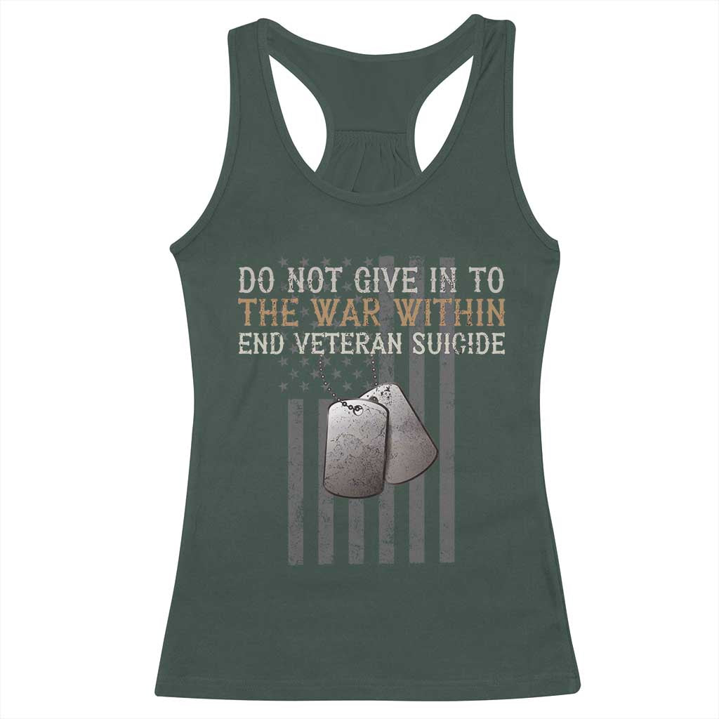Veteran Suicide Awareness Racerback Tank Top Do Not Give In To The War Within Patriotic US Flag