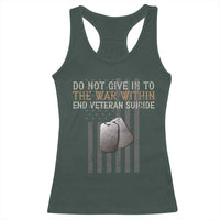 Veteran Suicide Awareness Racerback Tank Top Do Not Give In To The War Within Patriotic US Flag