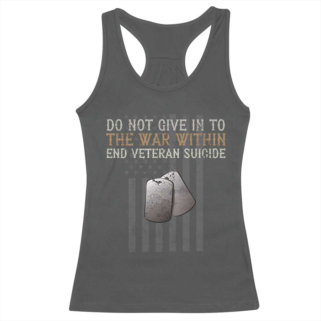 Veteran Suicide Awareness Racerback Tank Top Do Not Give In To The War Within Patriotic US Flag