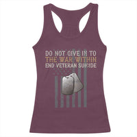 Veteran Suicide Awareness Racerback Tank Top Do Not Give In To The War Within Patriotic US Flag