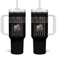 Veteran Suicide Awareness Tumbler With Handle Do Not Give In To The War Within Patriotic US Flag
