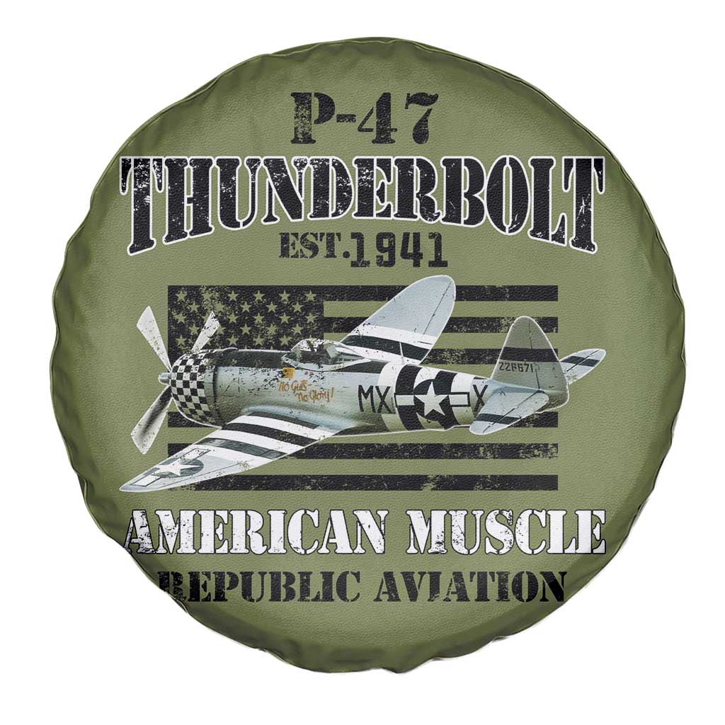 P-47 Thunderbolt WWII Airplane Spare Tire Cover American Muscle Vintage