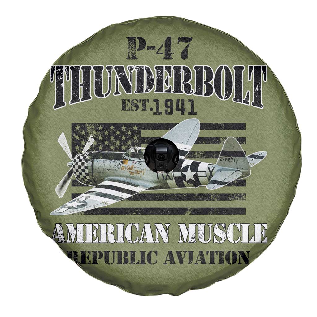 P-47 Thunderbolt WWII Airplane Spare Tire Cover American Muscle Vintage