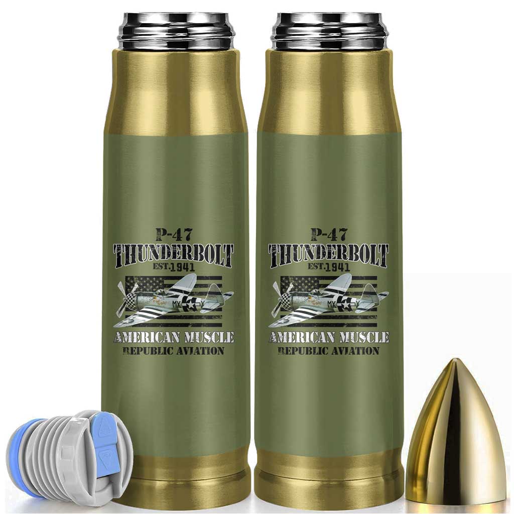 P-47 Thunderbolt WWII Airplane Bullet Tumbler American Muscle Vintage