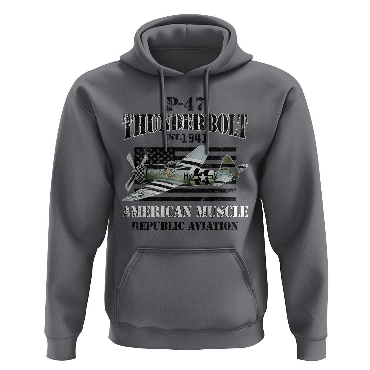 P-47 Thunderbolt WWII Airplane Hoodie American Muscle Vintage