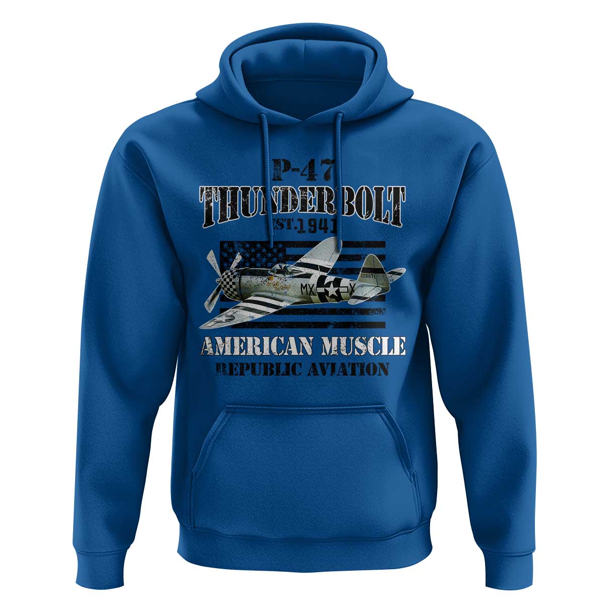 P-47 Thunderbolt WWII Airplane Hoodie American Muscle Vintage