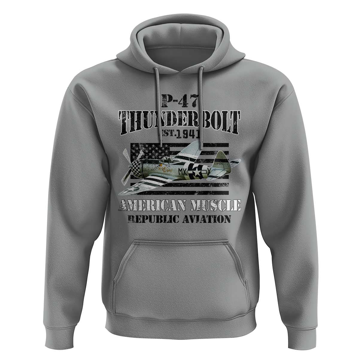 P-47 Thunderbolt WWII Airplane Hoodie American Muscle Vintage