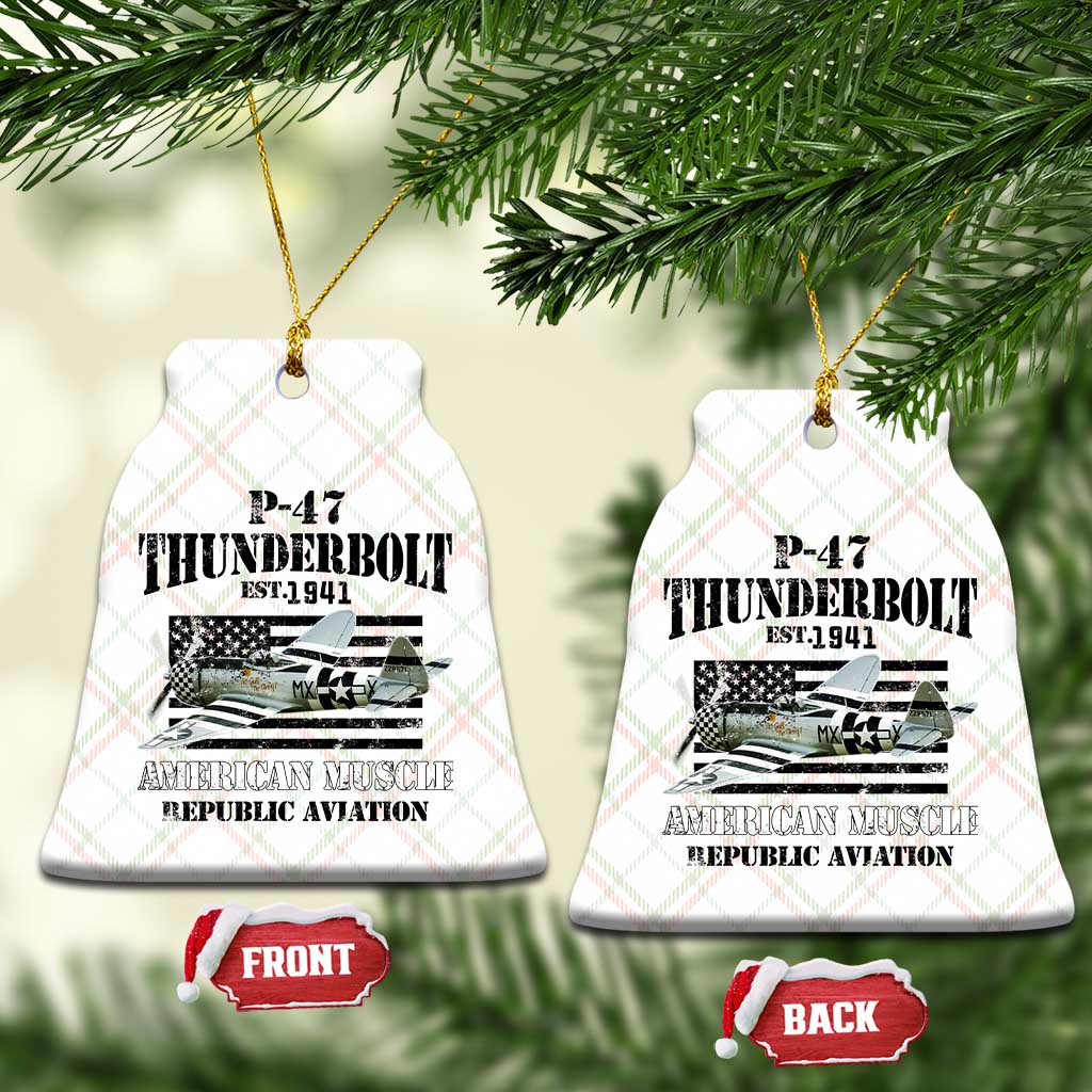 P-47 Thunderbolt WWII Airplane Ceramic Ornament American Muscle Vintage - Wonder Print Shop