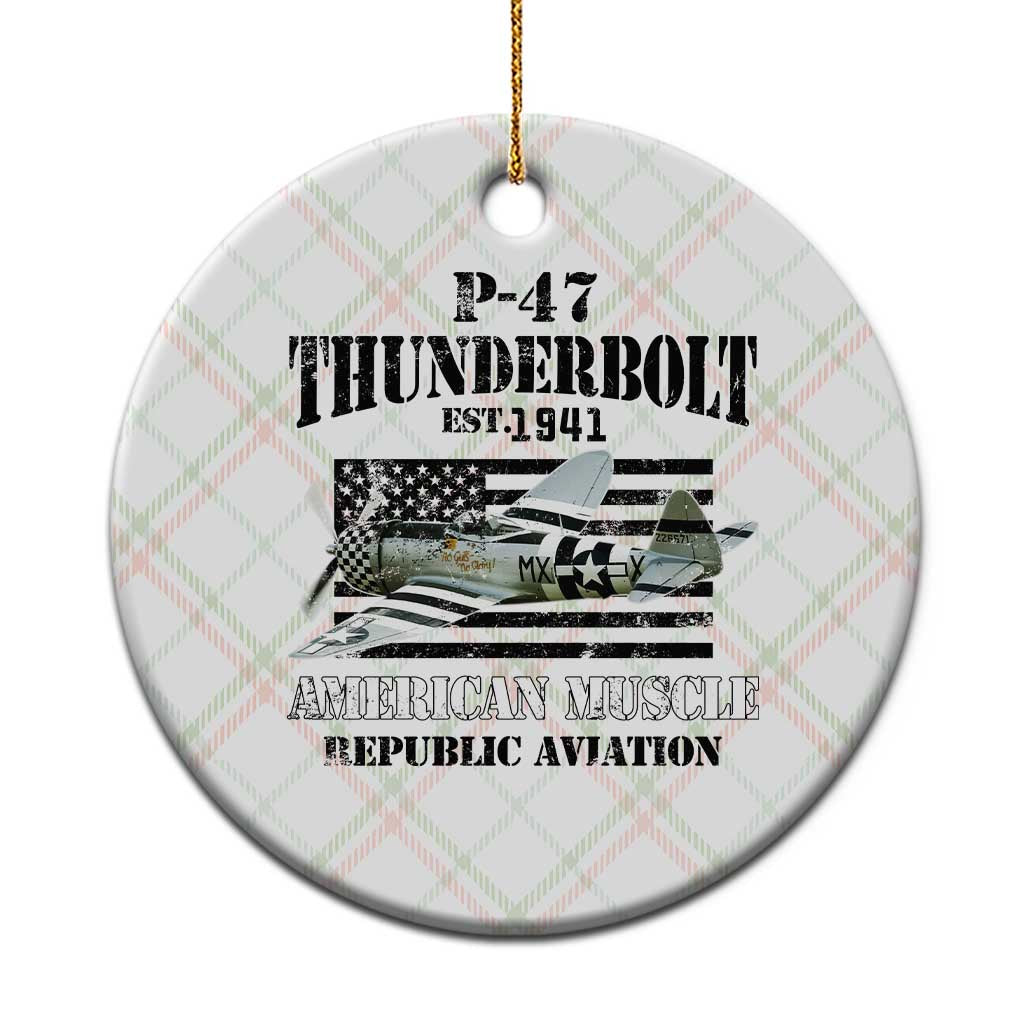 P-47 Thunderbolt WWII Airplane Ceramic Ornament American Muscle Vintage - Wonder Print Shop