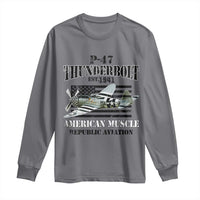 P-47 Thunderbolt WWII Airplane Long Sleeve Shirt American Muscle Vintage