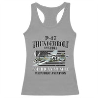 P-47 Thunderbolt WWII Airplane Racerback Tank Top American Muscle Vintage