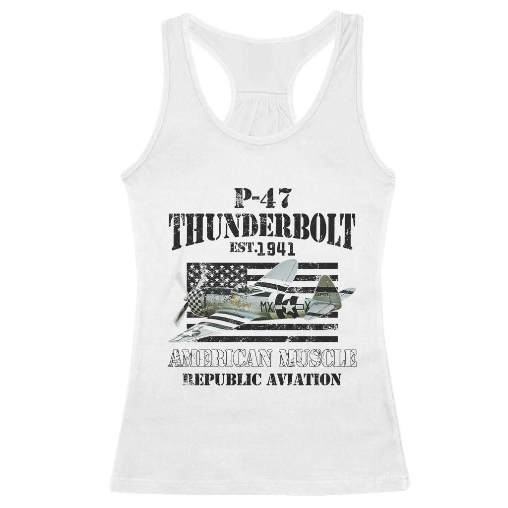 P-47 Thunderbolt WWII Airplane Racerback Tank Top American Muscle Vintage