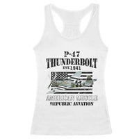 P-47 Thunderbolt WWII Airplane Racerback Tank Top American Muscle Vintage