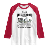 P-47 Thunderbolt WWII Airplane Raglan Shirt American Muscle Vintage