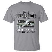 P-47 Thunderbolt WWII Airplane T Shirt American Muscle Vintage