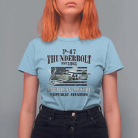 P-47 Thunderbolt WWII Airplane T Shirt For Women American Muscle Vintage