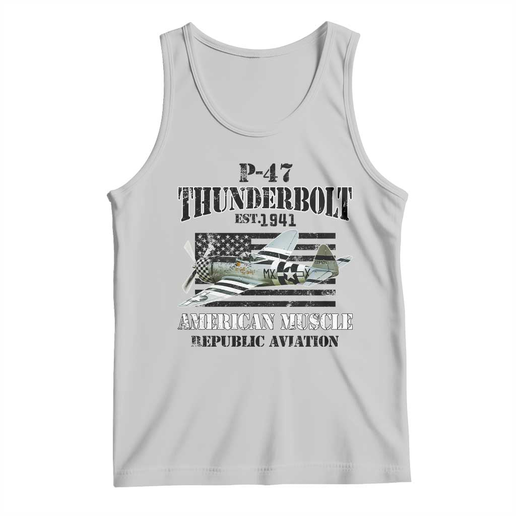 P-47 Thunderbolt WWII Airplane Tank Top American Muscle Vintage
