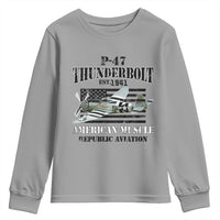 P-47 Thunderbolt WWII Airplane Youth Sweatshirt American Muscle Vintage