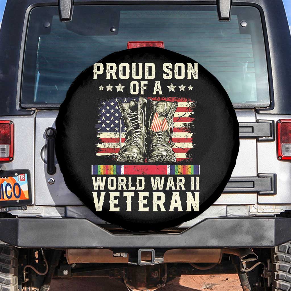 Proud Son Of World War 2 Veteran Spare Tire Cover WWII Vet Pride