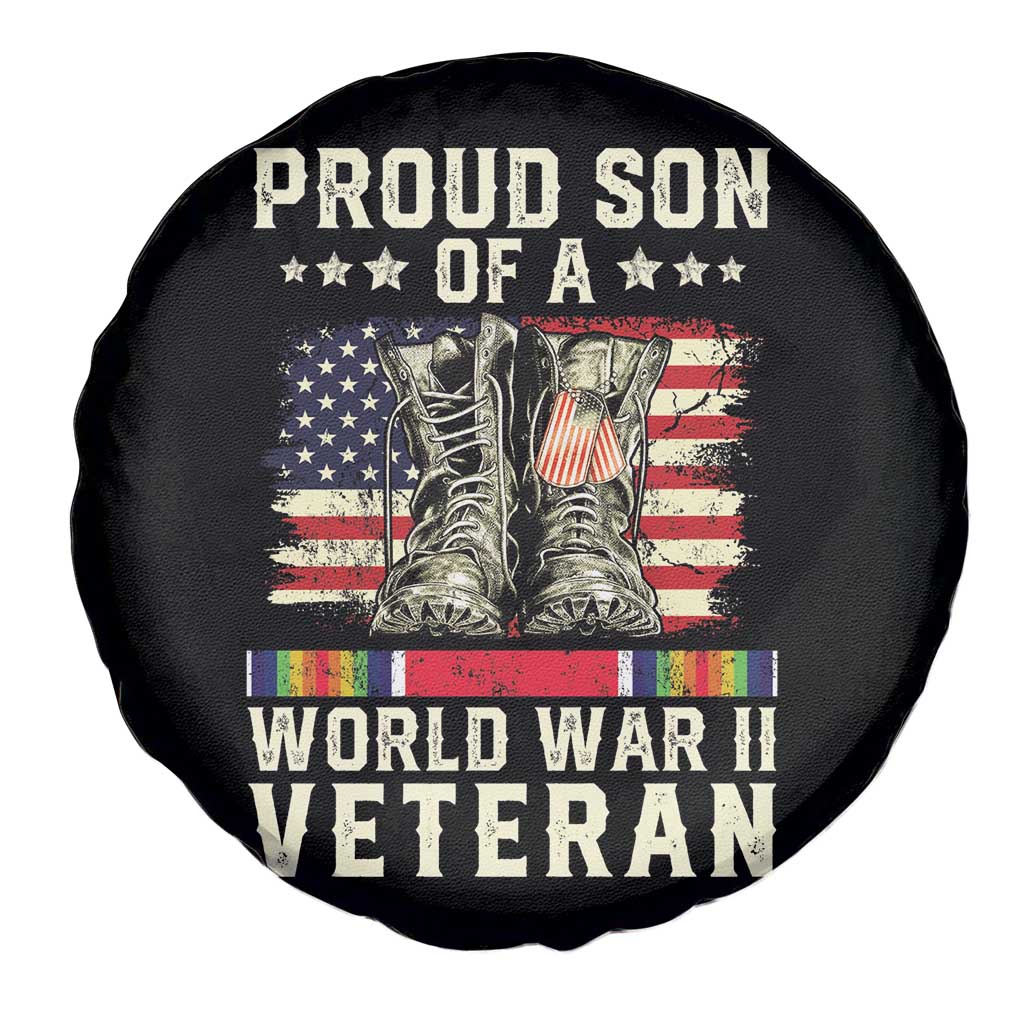 Proud Son Of World War 2 Veteran Spare Tire Cover WWII Vet Pride